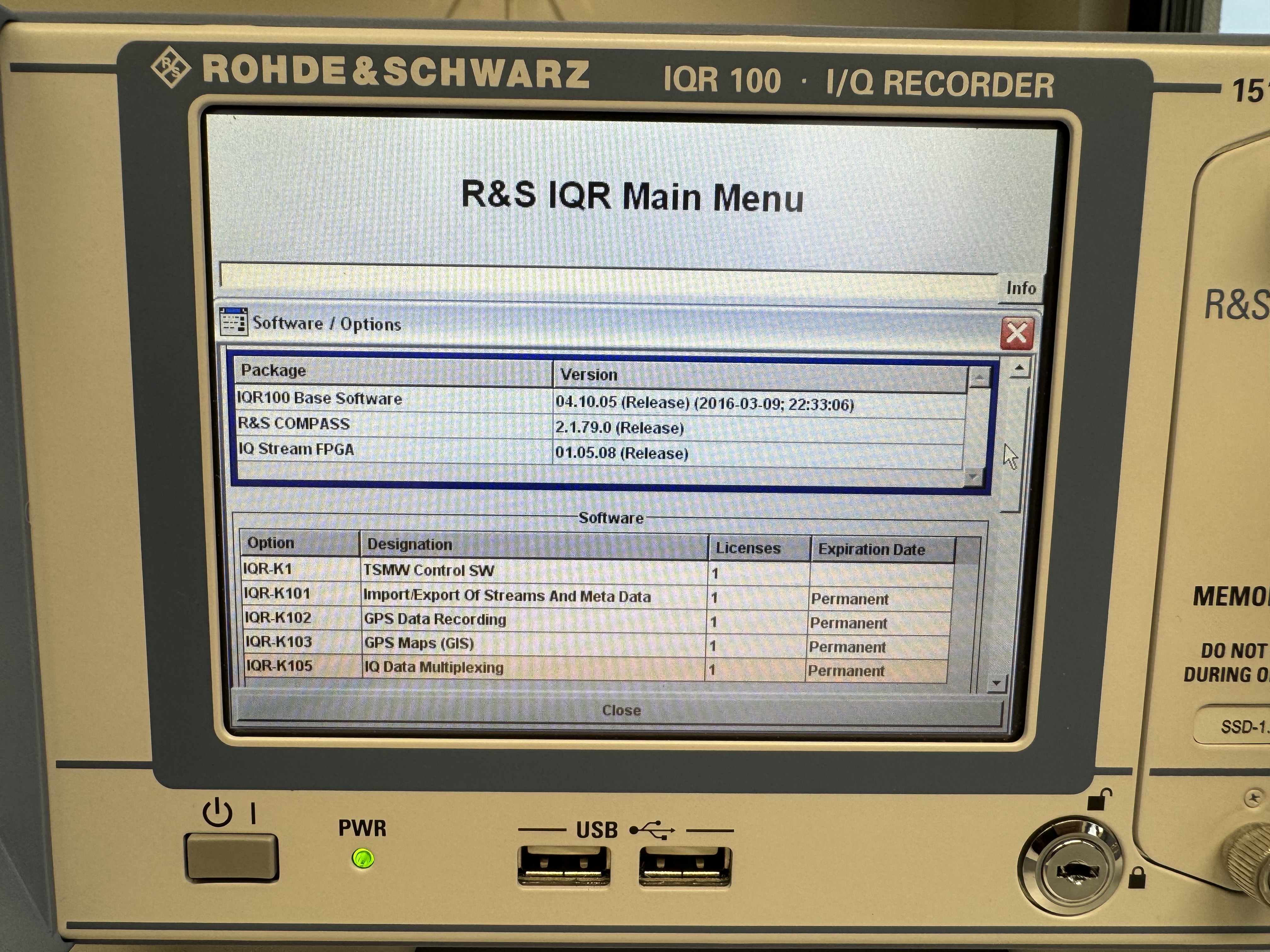 IQR100 I/Q-Datenrekorder
